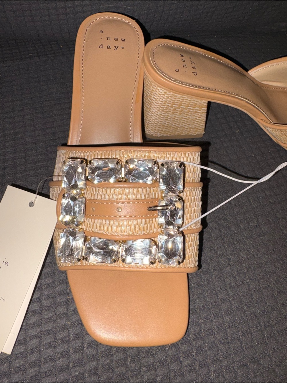 New Tan Embellished Slide Sandals by a new day - Picture 3 of 7